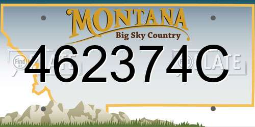462374C Montana License Plate