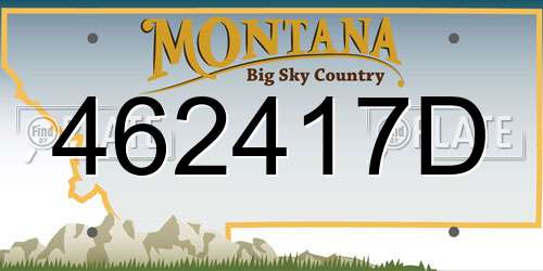 462417D Montana License Plate