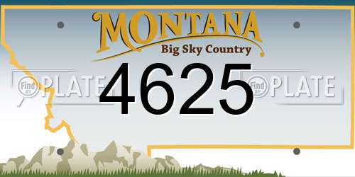 4625 Montana License Plate