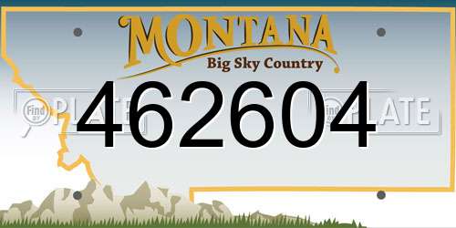 462604 Montana License Plate