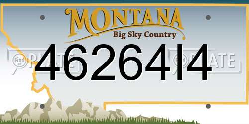 46264I4 Montana License Plate