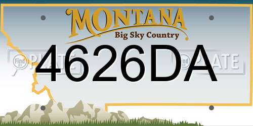 4626DA Montana License Plate