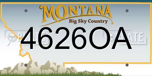 4626OA Montana License Plate