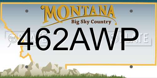 462AWP Montana License Plate
