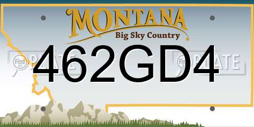 462GD4 Montana License Plate