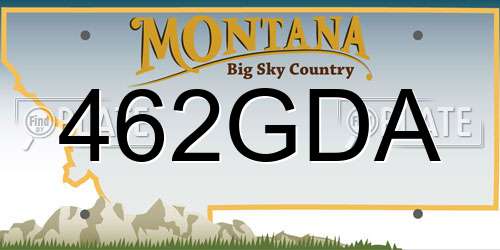 462GDA Montana License Plate