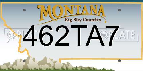 462TA7 Montana License Plate
