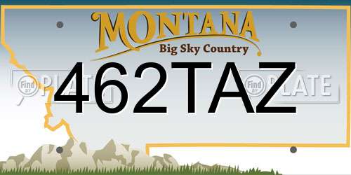 462TAZ Montana License Plate