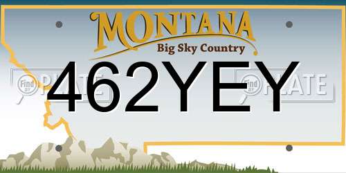 462YEY Montana License Plate