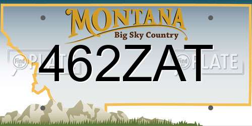 462ZAT Montana License Plate