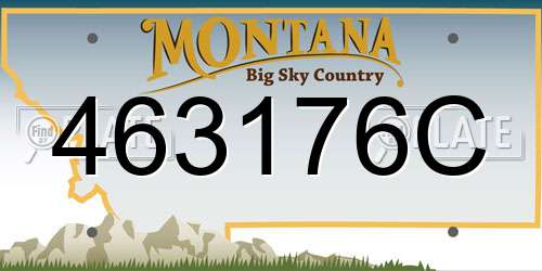 463176C Montana License Plate