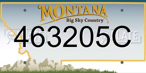 463205C Montana License Plate