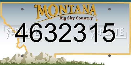 4632315 Montana License Plate