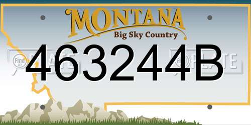 463244B Montana License Plate