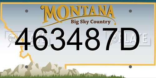 463487D Montana License Plate