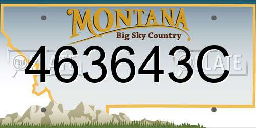 463643C Montana License Plate