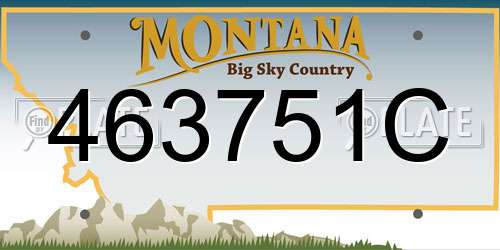 463751C Montana License Plate