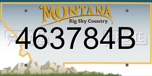 463784B Montana License Plate