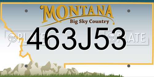 463J53 Montana License Plate
