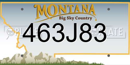463J83 Montana License Plate