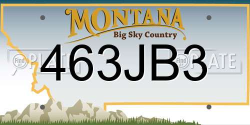 463JB3 Montana License Plate