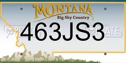 463JS3 Montana License Plate
