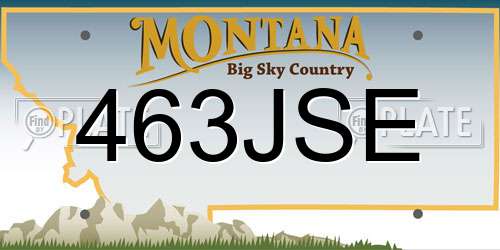 463JSE Montana License Plate