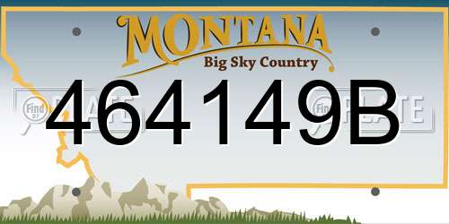 464149B Montana License Plate