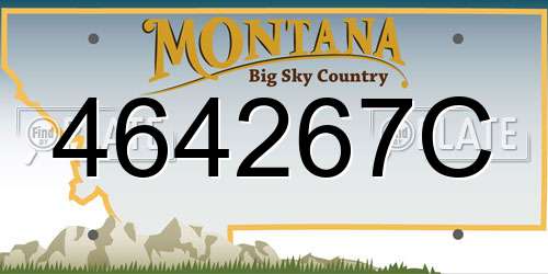 464267C Montana License Plate