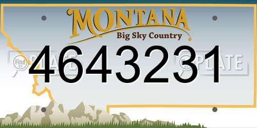 4643231 Montana License Plate