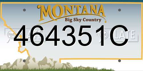 464351C Montana License Plate