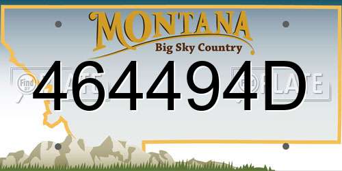 464494D Montana License Plate