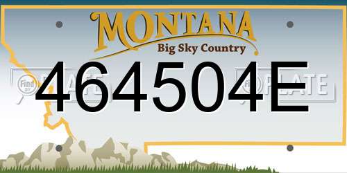 464504E Montana License Plate