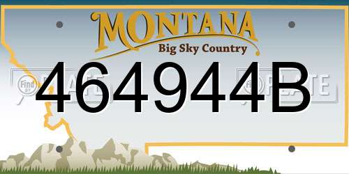 464944B Montana License Plate