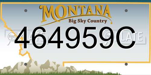 464959C Montana License Plate