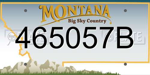 465057B Montana License Plate