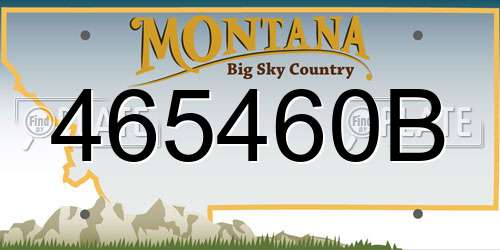 465460B Montana License Plate