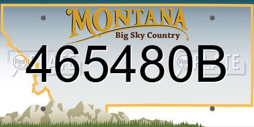 465480B Montana License Plate