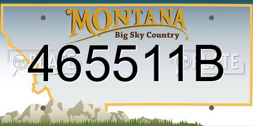 465511B Montana License Plate