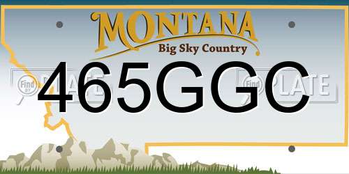 465GGC Montana License Plate