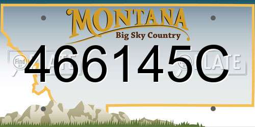 466145C Montana License Plate