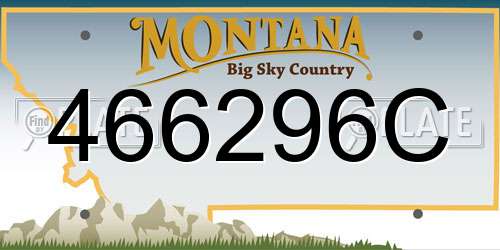 466296C Montana License Plate