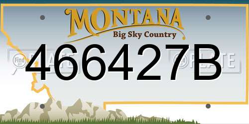 466427B Montana License Plate
