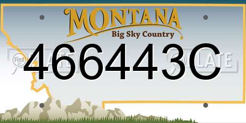 466443C Montana License Plate