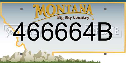466664B Montana License Plate