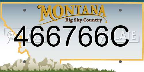 466766C Montana License Plate
