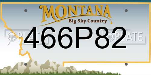 466P82 Montana License Plate