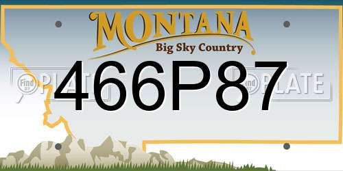 466P87 Montana License Plate