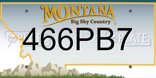 466PB7 Montana License Plate