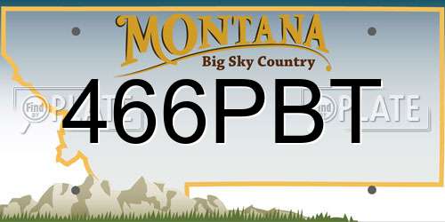 466PBT Montana License Plate